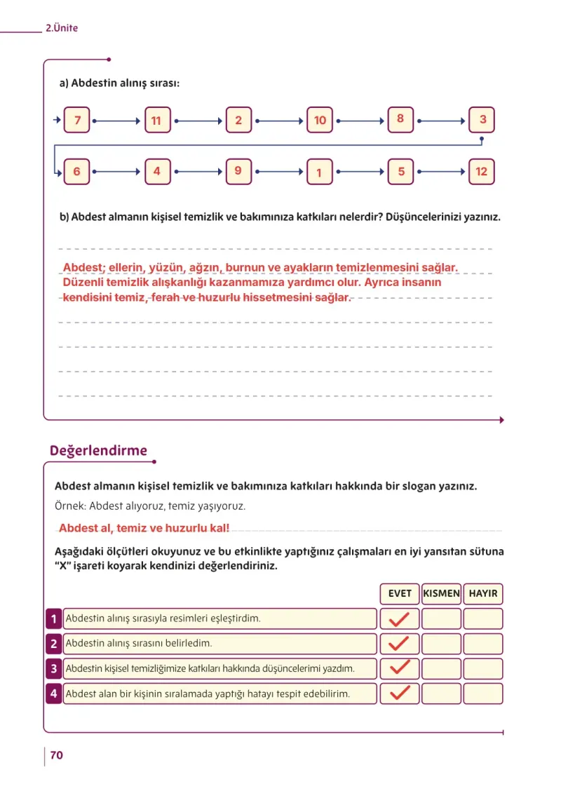 5. Sınıf Din Kültürü ve Ahlak Bilgisi Ders Kitabı Cevapları Meb Yayınları Sayfa 70 Çözüm Görseli