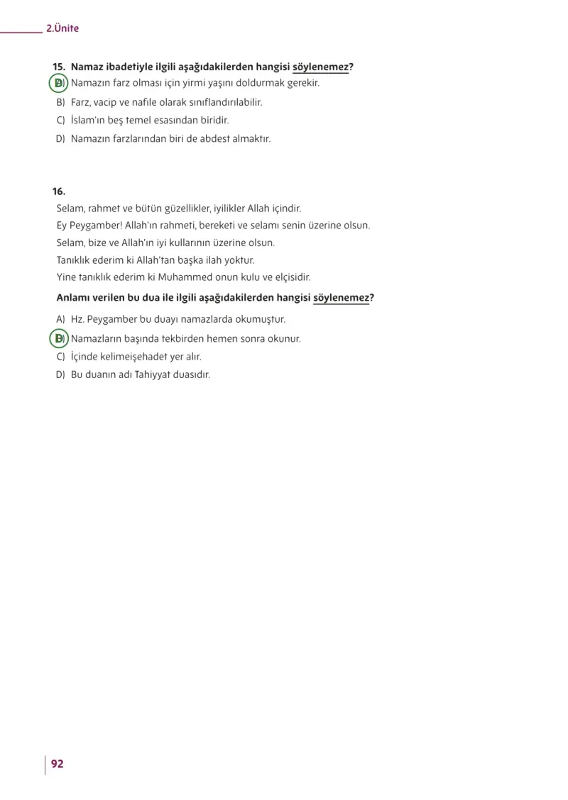 5. Sınıf Din Kültürü ve Ahlak Bilgisi Ders Kitabı Cevapları Meb Yayınları Sayfa 92 Çözüm Görseli