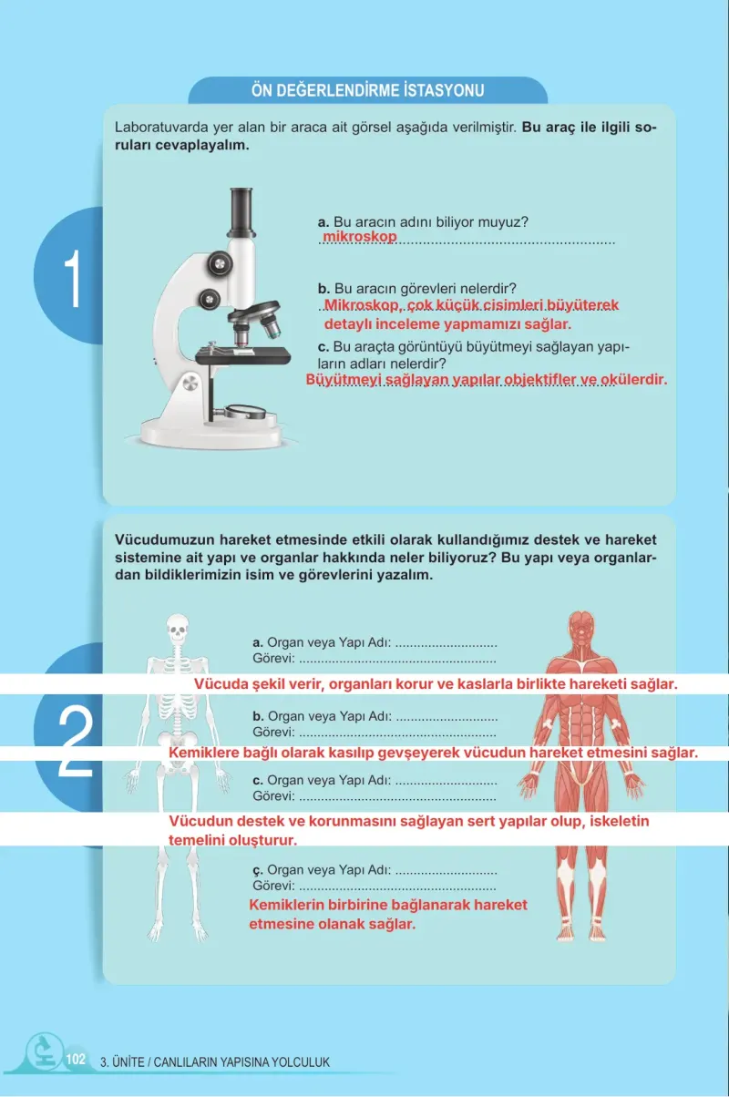 5. Sınıf Fen Bilimleri Ders Kitabı Cevapları Meb Yayınları 1. Kitap Sayfa 102 Çözüm Görseli