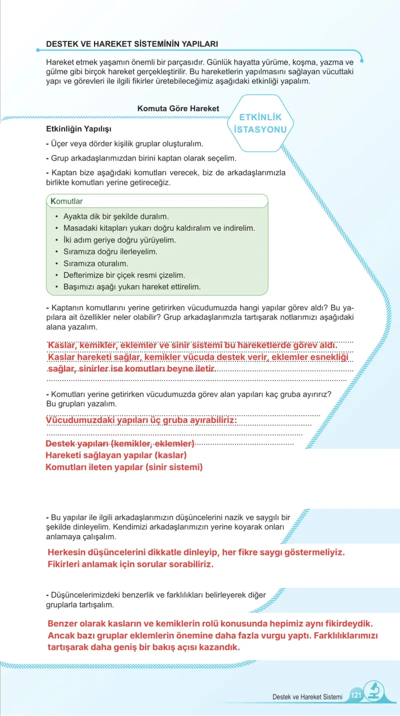 5. Sınıf Fen Bilimleri Ders Kitabı Cevapları Meb Yayınları 1. Kitap Sayfa 121 Çözüm Görseli