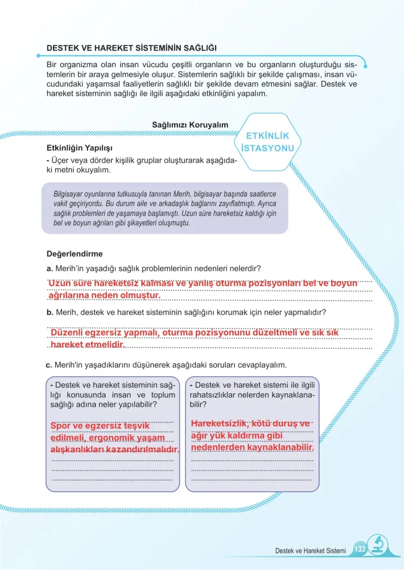 5. Sınıf Fen Bilimleri Ders Kitabı Cevapları Meb Yayınları 1. Kitap Sayfa 133 Çözüm Görseli