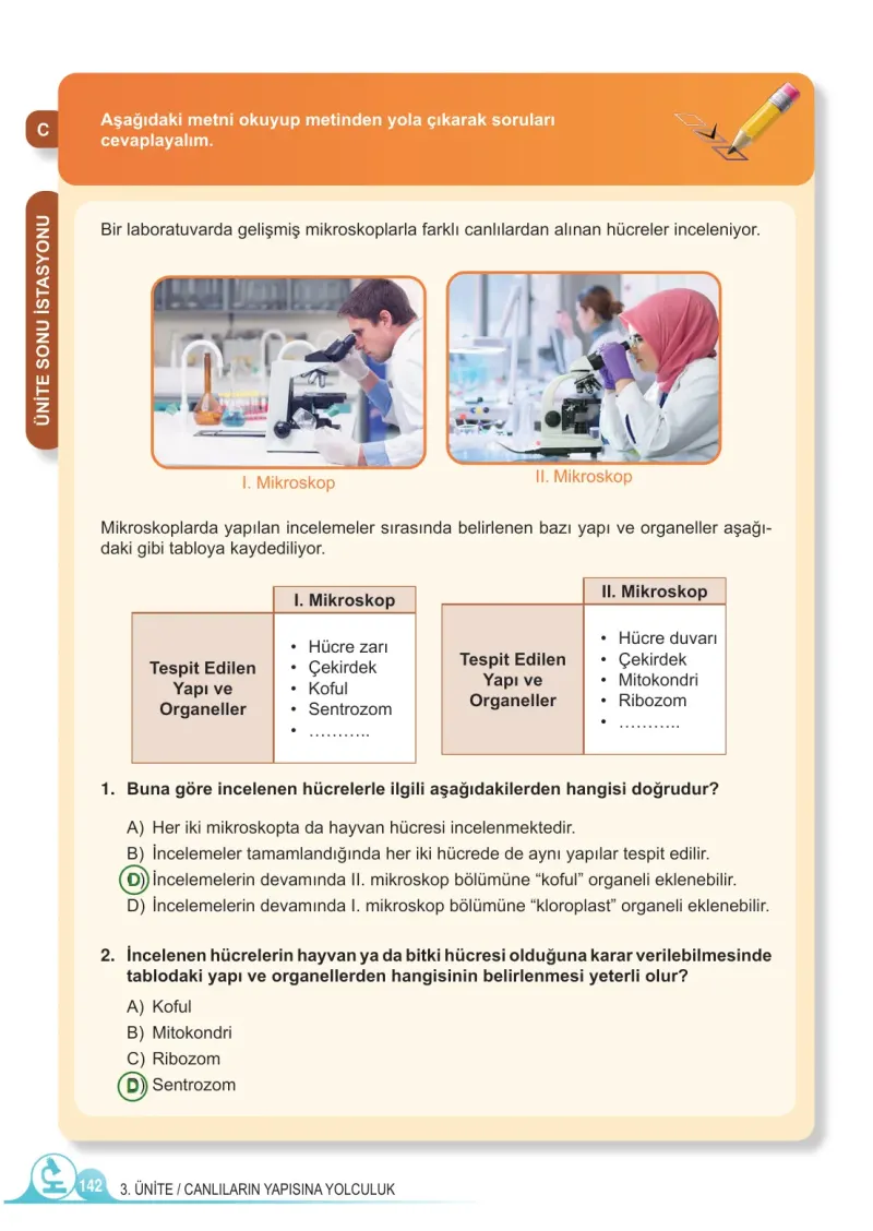 5. Sınıf Fen Bilimleri Ders Kitabı Cevapları Meb Yayınları 1. Kitap Sayfa 142 Çözüm Görseli
