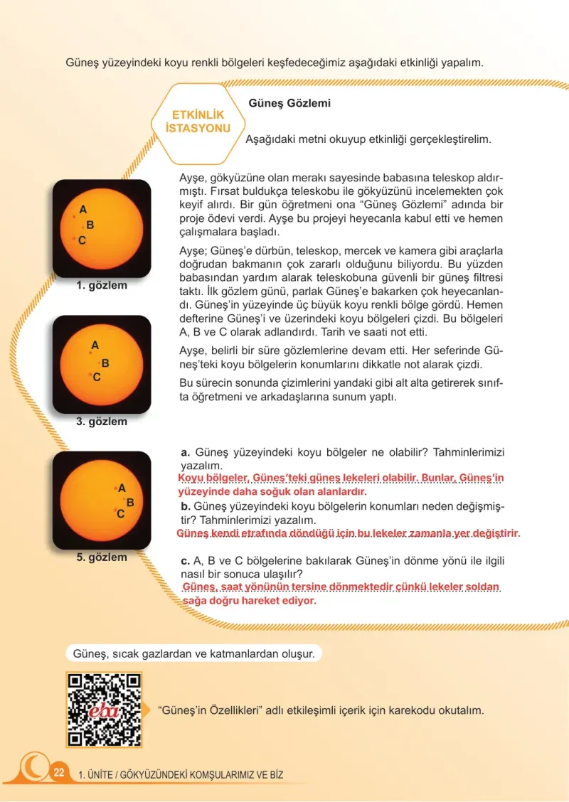 5. Sınıf Fen Bilimleri Ders Kitabı Cevapları Meb Yayınları 1. Kitap Sayfa 22 Çözüm Görseli