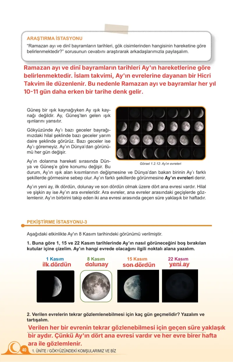 5. Sınıf Fen Bilimleri Ders Kitabı Cevapları Meb Yayınları 1. Kitap Sayfa 40 Çözüm Görseli