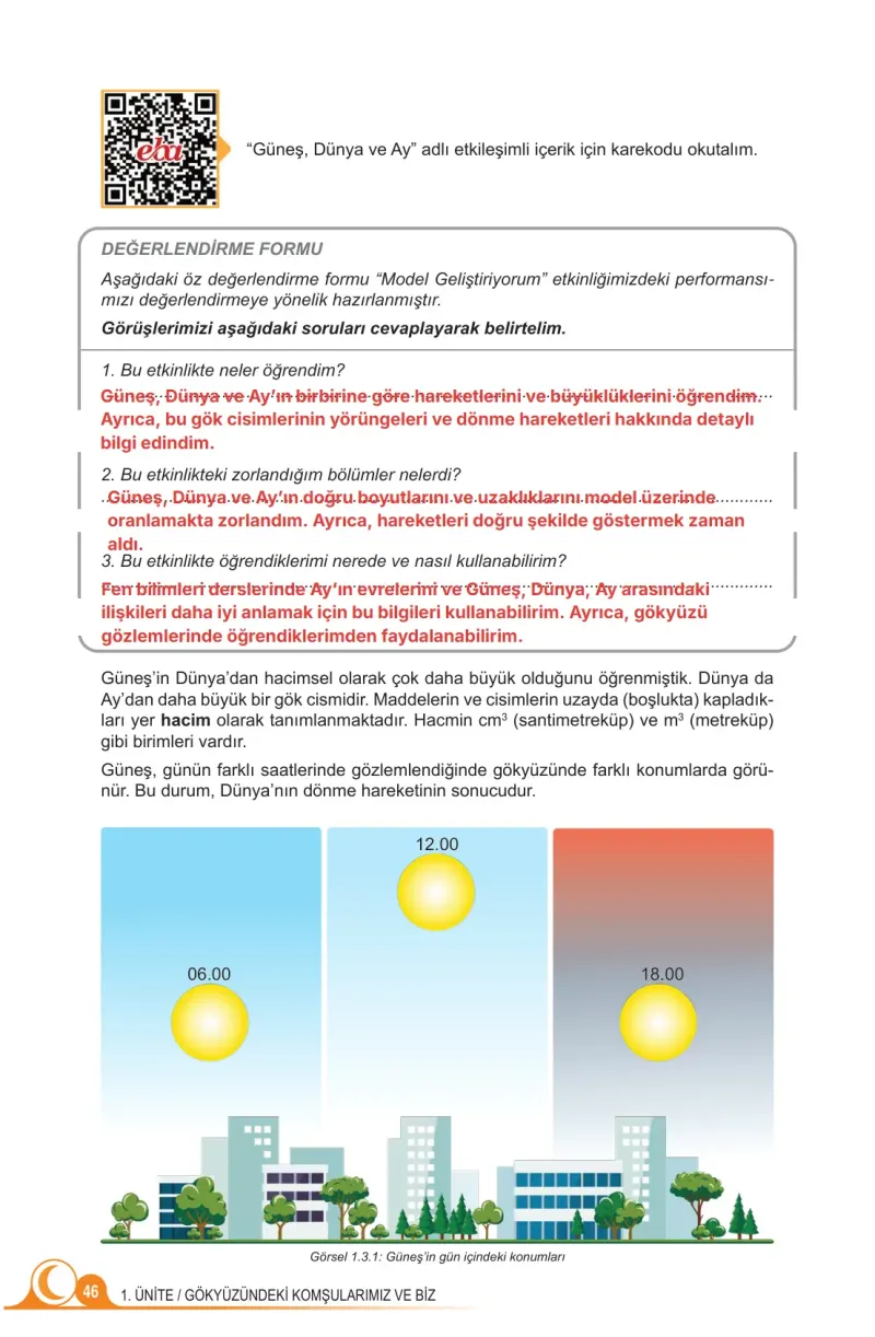 5. Sınıf Fen Bilimleri Ders Kitabı Cevapları Meb Yayınları 1. Kitap Sayfa 46 Çözüm Görseli