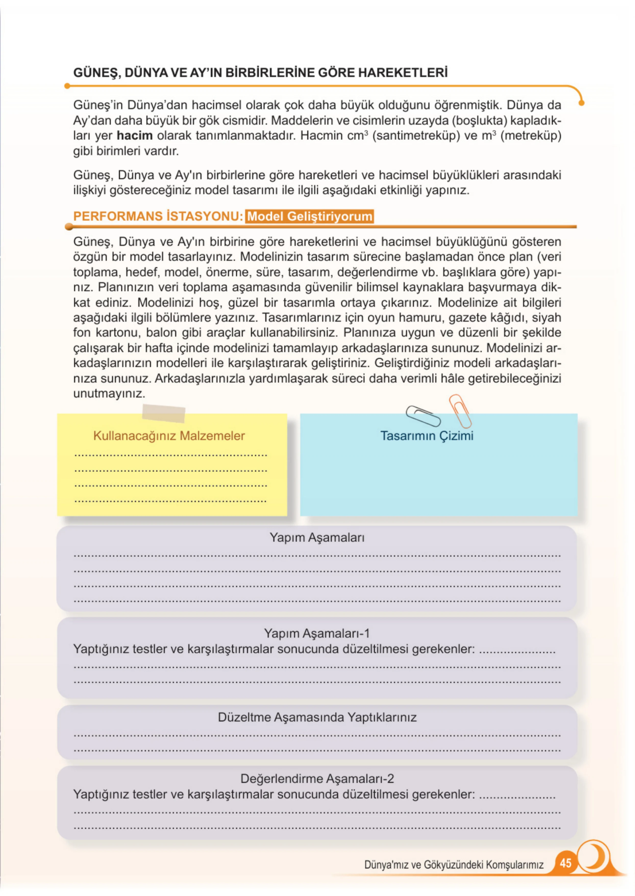 5. Sınıf Fen Bilimleri Ders Kitabı Cevapları Meb Yayınları 1. Kitap Sayfa 45