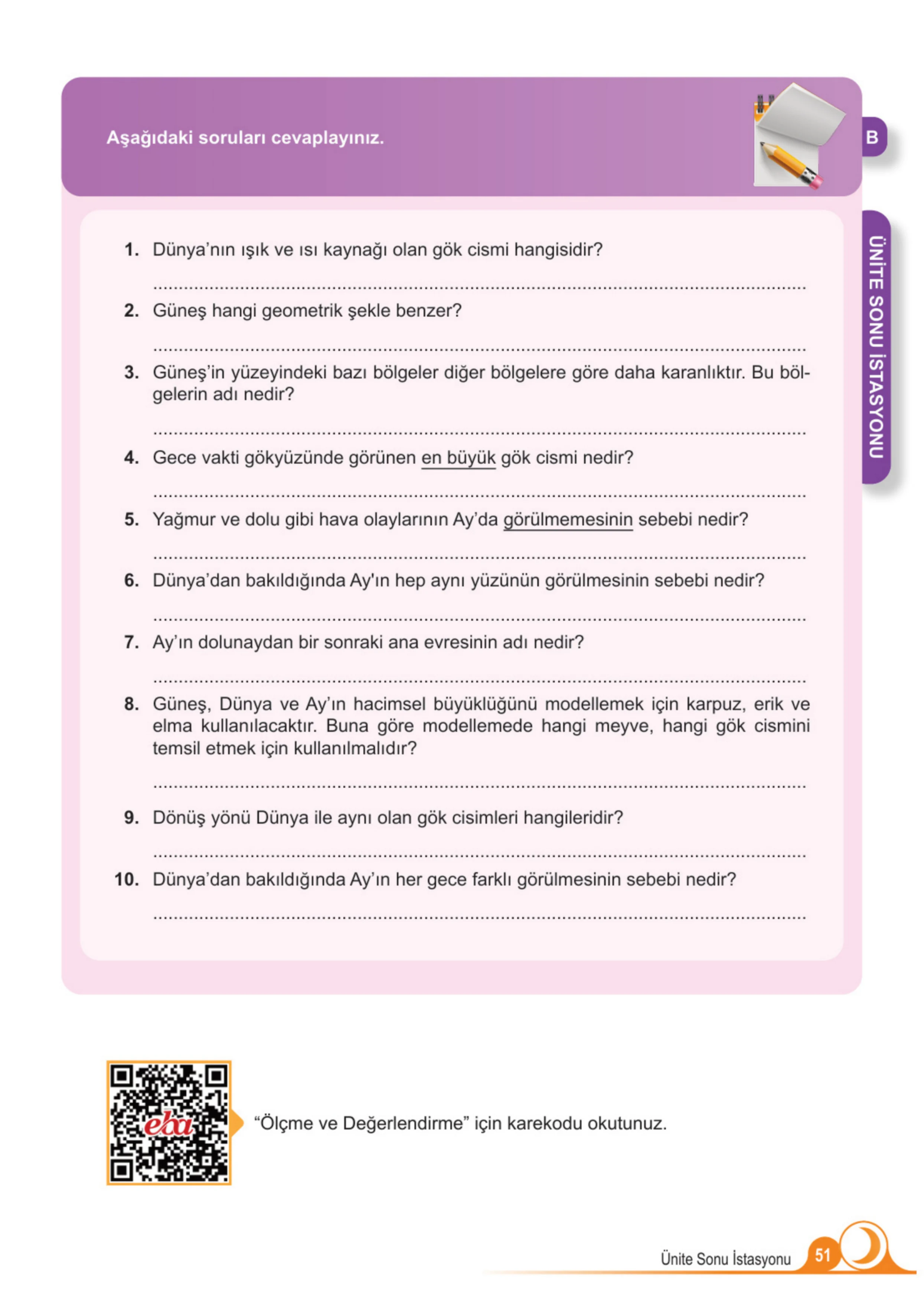 5. Sınıf Fen Bilimleri Ders Kitabı Cevapları Meb Yayınları 1. Kitap Sayfa 51