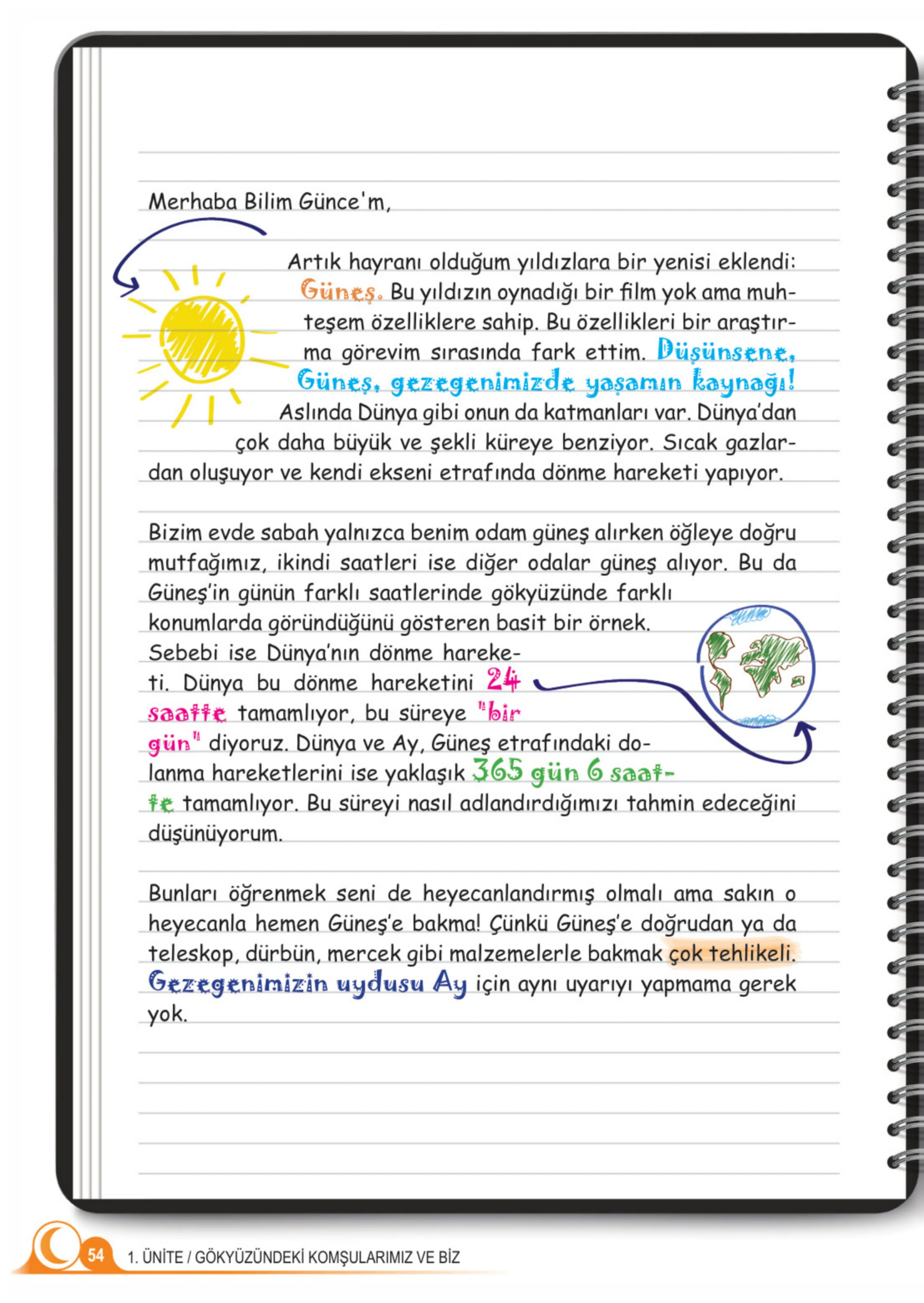 5. Sınıf Fen Bilimleri Ders Kitabı Cevapları Meb Yayınları 1. Kitap Sayfa 54