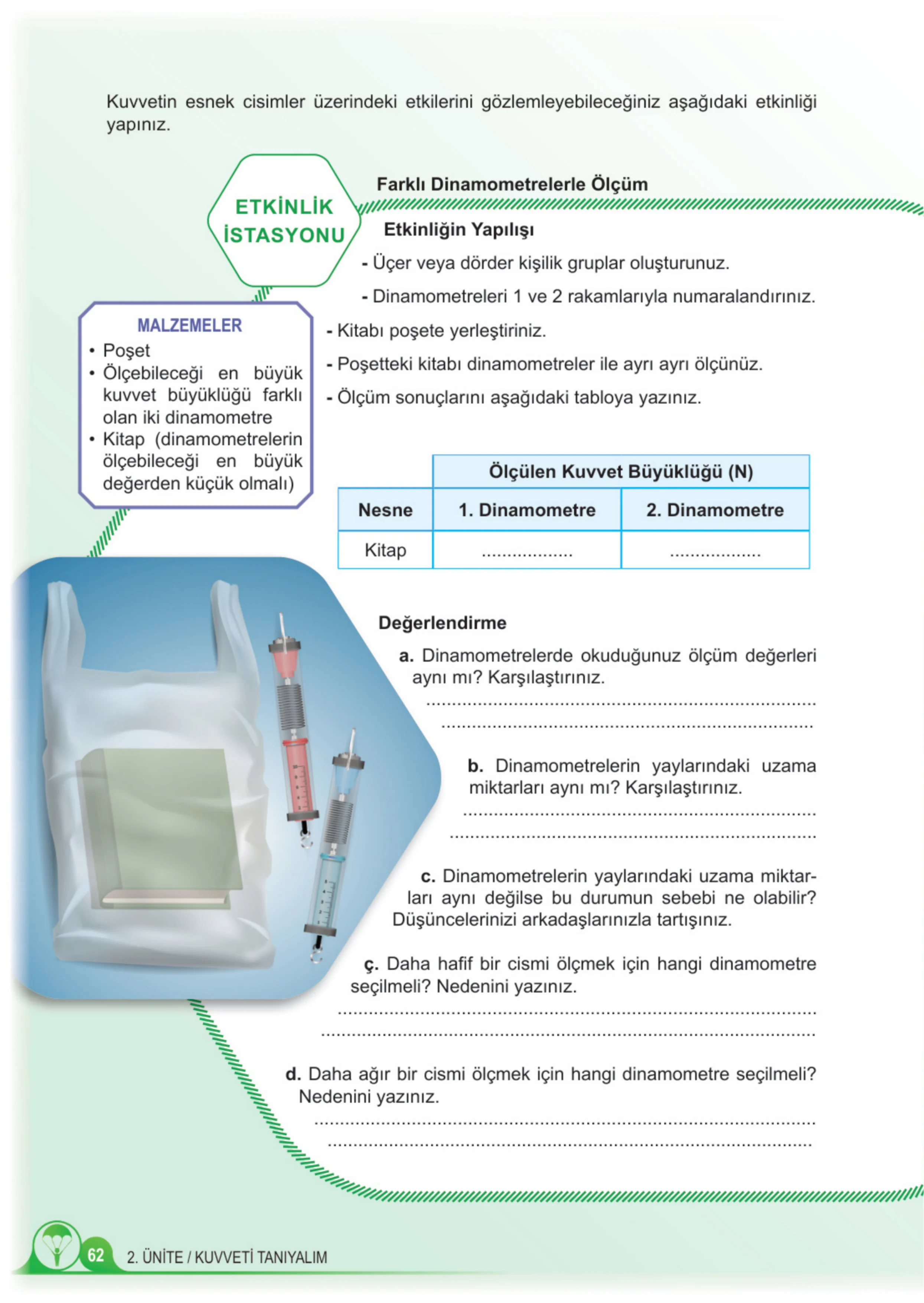 5. Sınıf Fen Bilimleri Ders Kitabı Cevapları Meb Yayınları 1. Kitap Sayfa 62