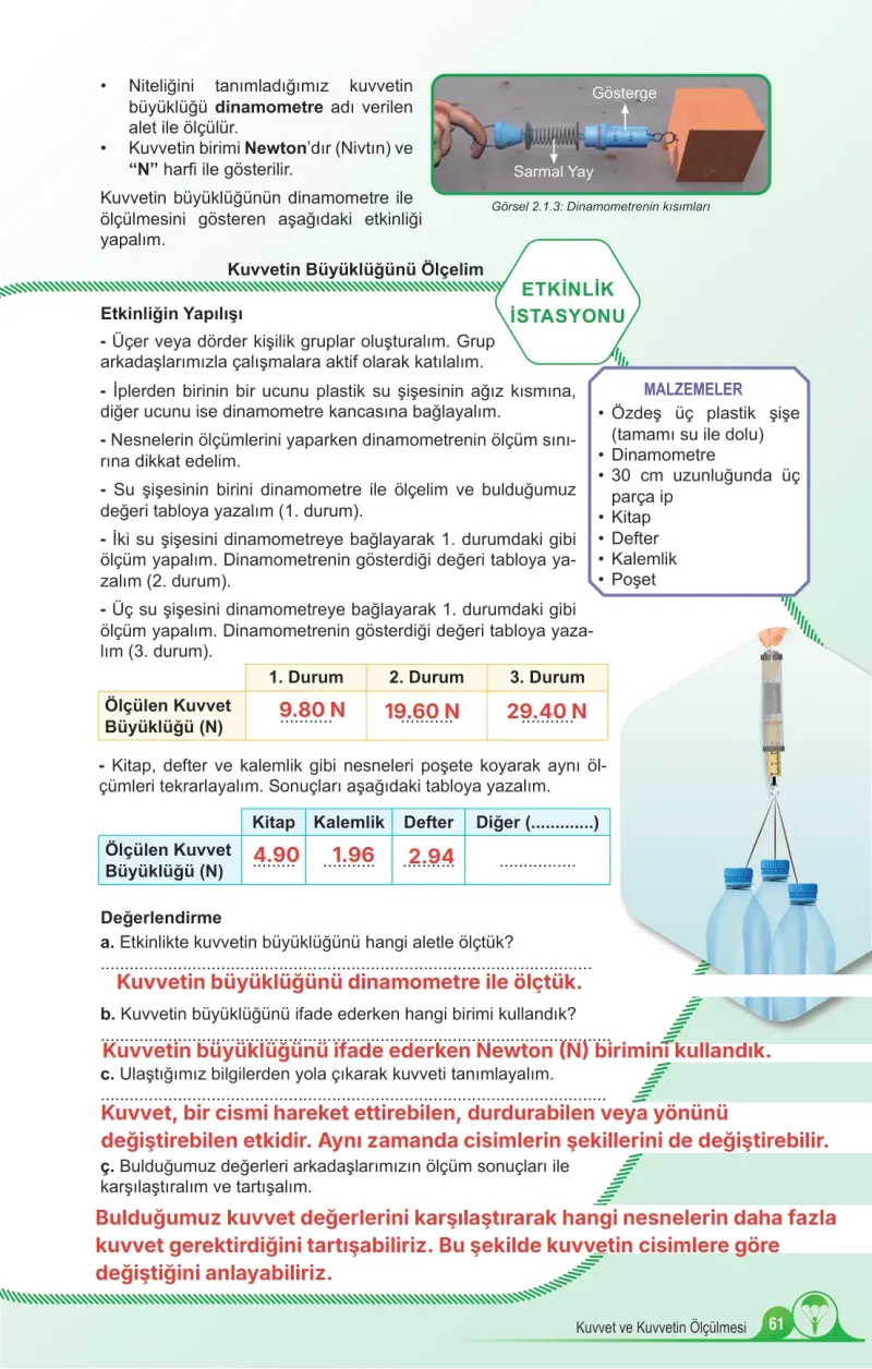 5. Sınıf Fen Bilimleri Ders Kitabı Cevapları Meb Yayınları 1. Kitap Sayfa 61 Çözüm Görseli