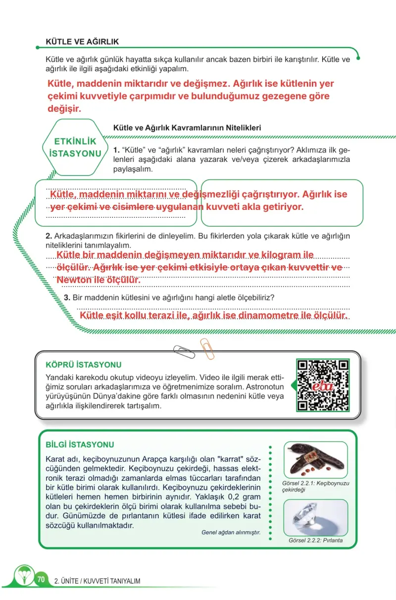 5. Sınıf Fen Bilimleri Ders Kitabı Cevapları Meb Yayınları 1. Kitap Sayfa 70 Çözüm Görseli