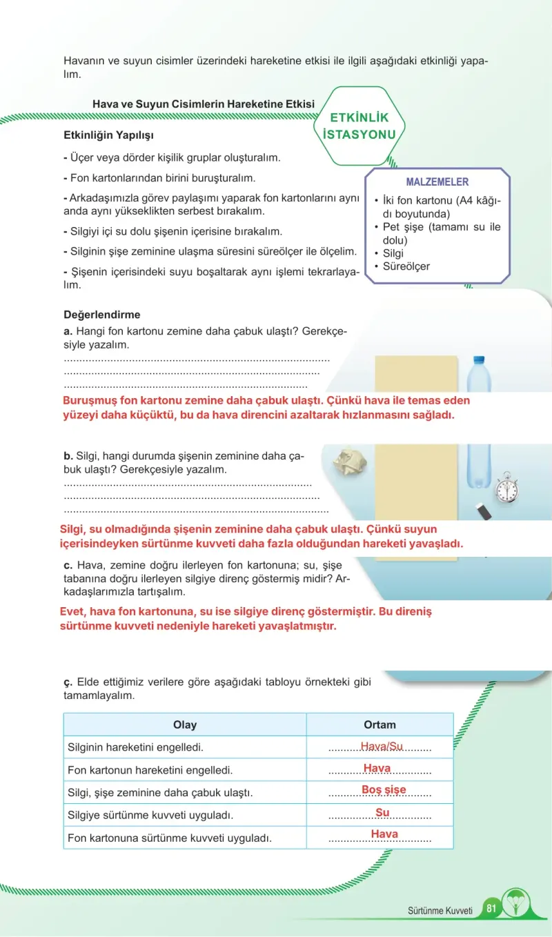 5. Sınıf Fen Bilimleri Ders Kitabı Cevapları Meb Yayınları 1. Kitap Sayfa 81 Çözüm Görseli
