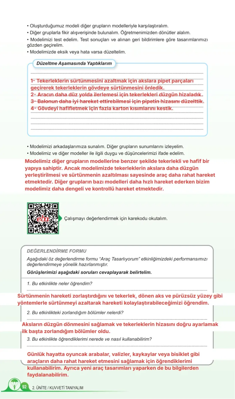 5. Sınıf Fen Bilimleri Ders Kitabı Cevapları Meb Yayınları 1. Kitap Sayfa 92 Çözüm Görseli