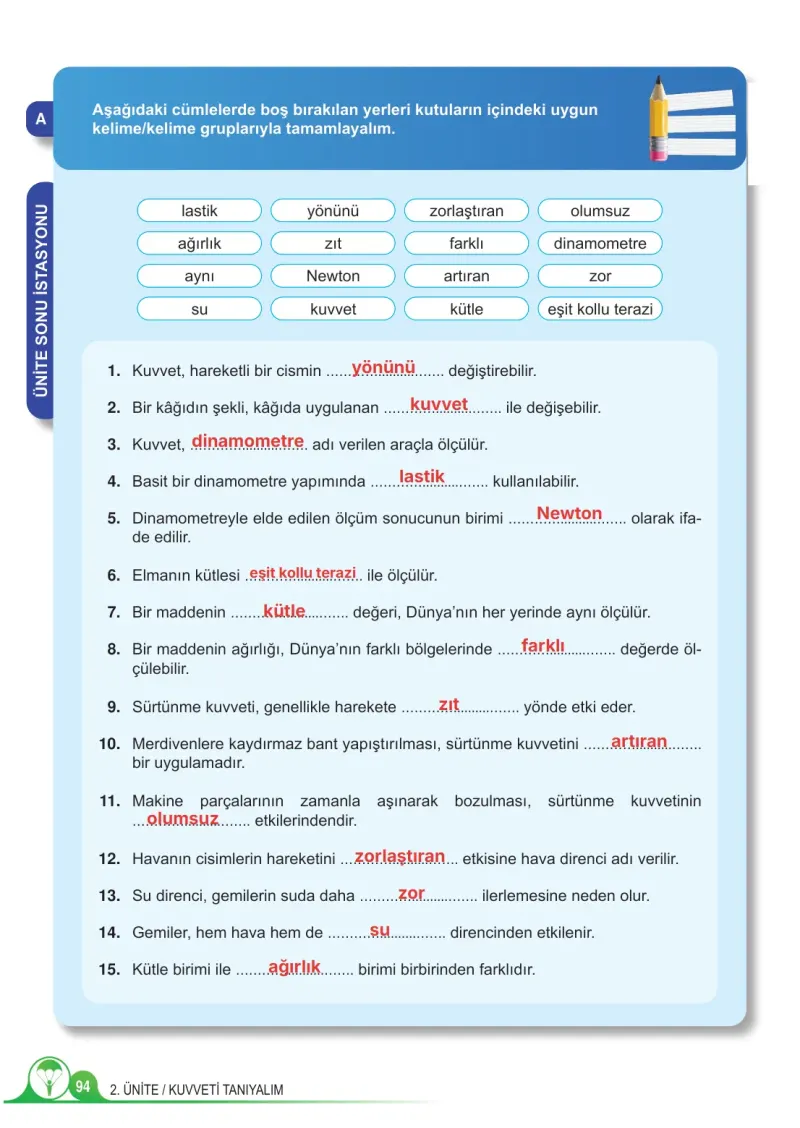 5. Sınıf Fen Bilimleri Ders Kitabı Cevapları Meb Yayınları 1. Kitap Sayfa 94 Çözüm Görseli