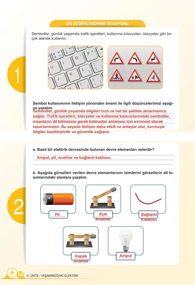 5. Sınıf Fen Bilimleri Ders Kitabı Cevapları Meb Yayınları 2. Kitap Sayfa 104 Çözüm Görseli