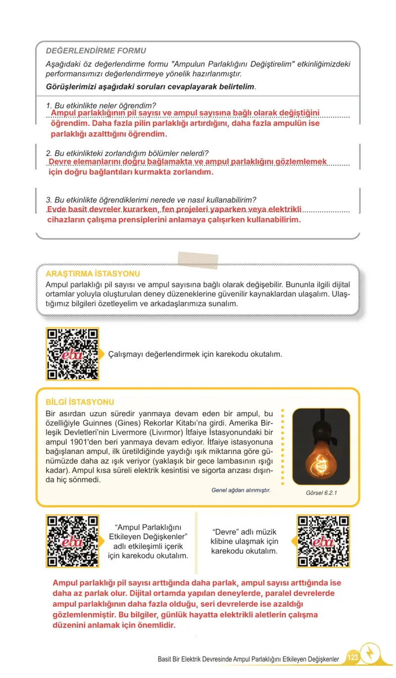 5. Sınıf Fen Bilimleri Ders Kitabı Cevapları Meb Yayınları 2. Kitap Sayfa 123 Çözüm Görseli