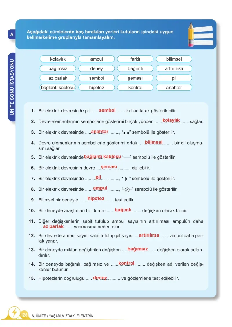 5. Sınıf Fen Bilimleri Ders Kitabı Cevapları Meb Yayınları 2. Kitap Sayfa 128 Çözüm Görseli