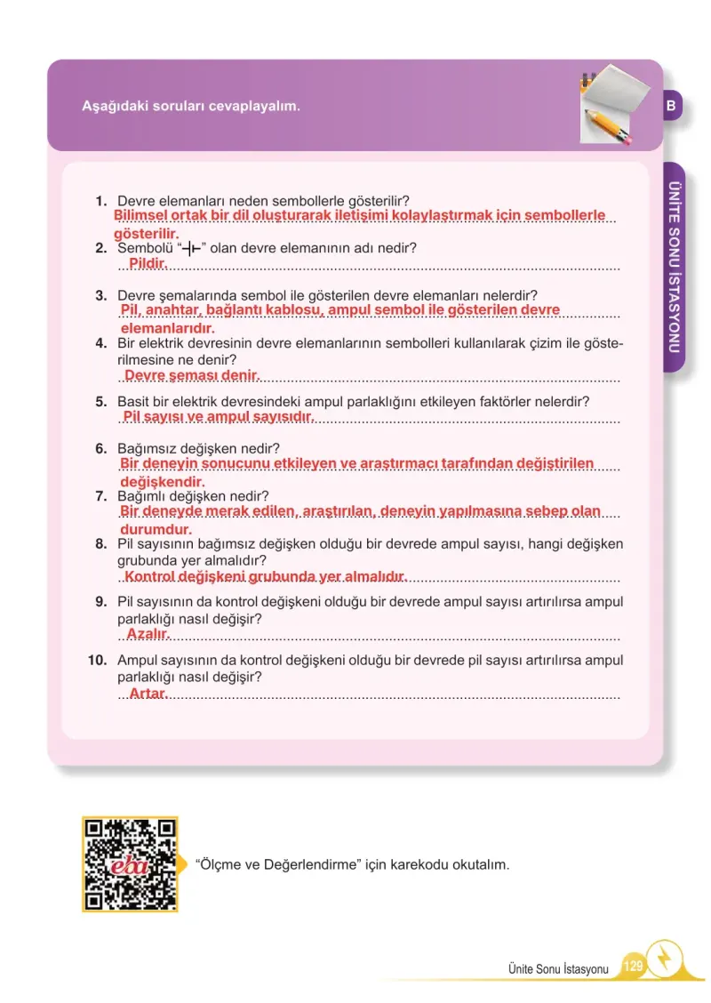 5. Sınıf Fen Bilimleri Ders Kitabı Cevapları Meb Yayınları 2. Kitap Sayfa 129 Çözüm Görseli