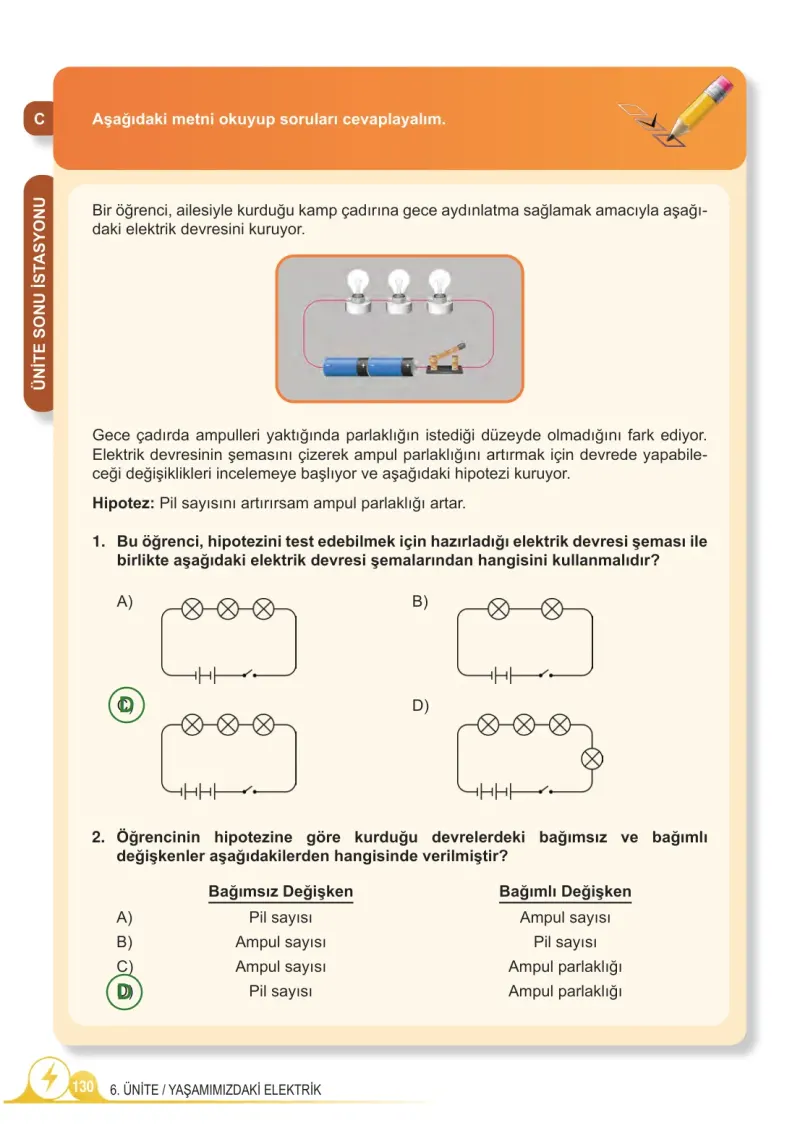 5. Sınıf Fen Bilimleri Ders Kitabı Cevapları Meb Yayınları 2. Kitap Sayfa 130 Çözüm Görseli