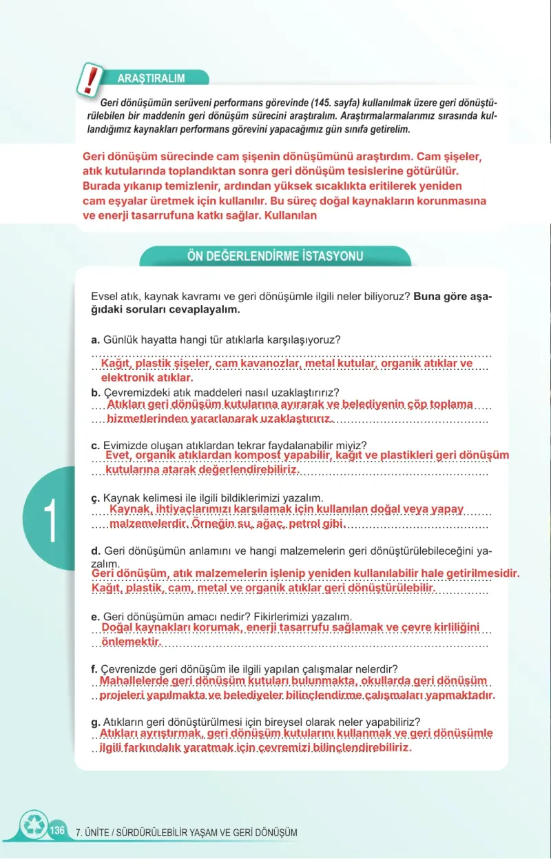 5. Sınıf Fen Bilimleri Ders Kitabı Cevapları Meb Yayınları 2. Kitap Sayfa 136 Çözüm Görseli