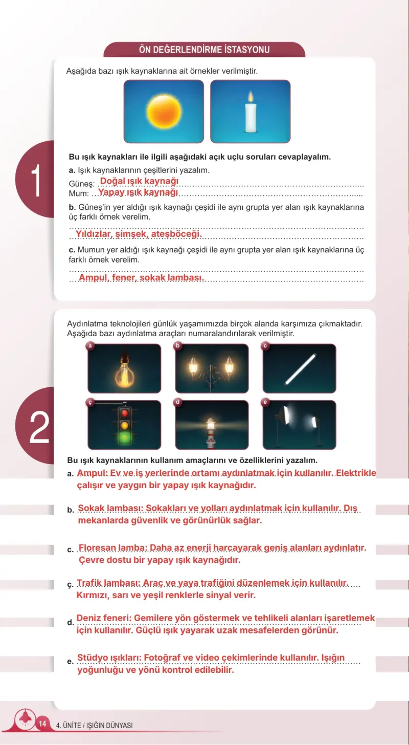 5. Sınıf Fen Bilimleri Ders Kitabı Cevapları Meb Yayınları 2. Kitap Sayfa 14 Çözüm Görseli