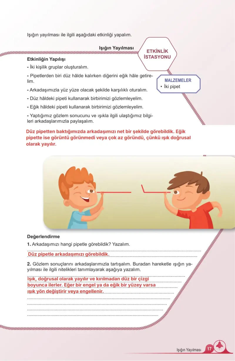5. Sınıf Fen Bilimleri Ders Kitabı Cevapları Meb Yayınları 2. Kitap Sayfa 17 Çözüm Görseli