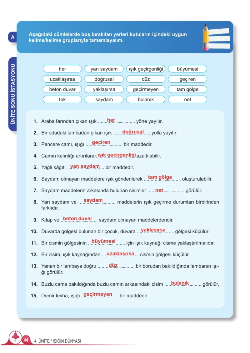 5. Sınıf Fen Bilimleri Ders Kitabı Cevapları Meb Yayınları 2. Kitap Sayfa 44 Çözüm Görseli