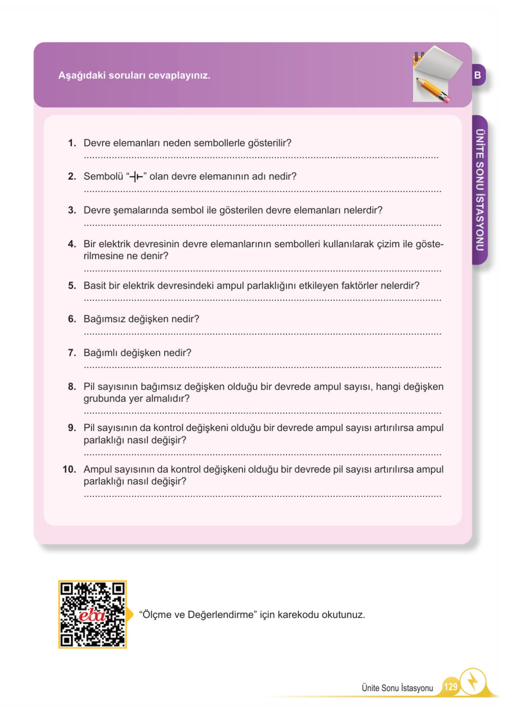 5. Sınıf Fen Bilimleri Ders Kitabı Cevapları Meb Yayınları 2. Kitap Sayfa 129