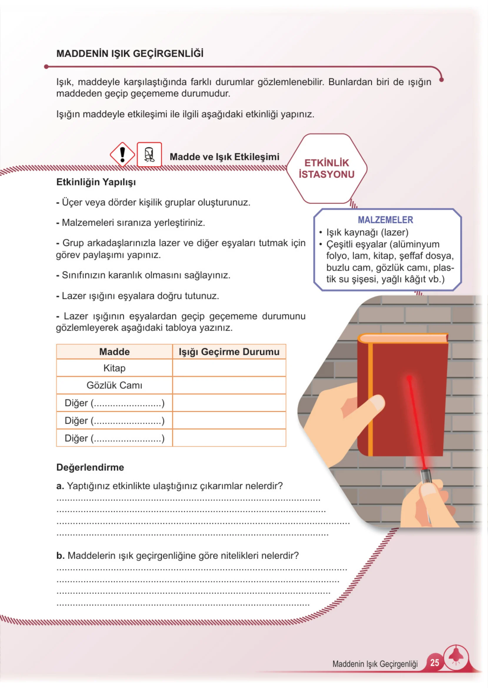 5. Sınıf Fen Bilimleri Ders Kitabı Cevapları Meb Yayınları 2. Kitap Sayfa 25