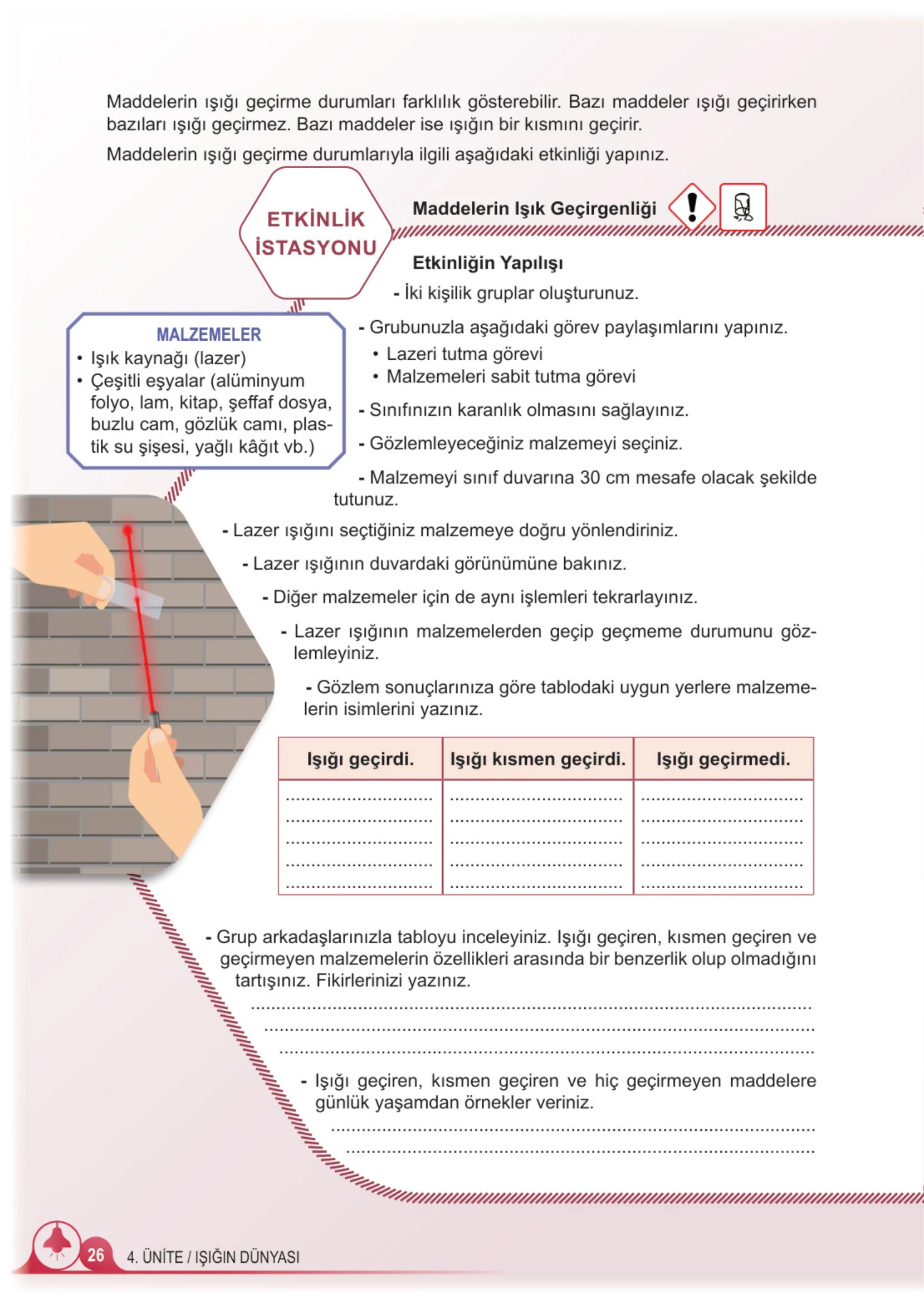 5. Sınıf Fen Bilimleri Ders Kitabı Cevapları Meb Yayınları 2. Kitap Sayfa 26