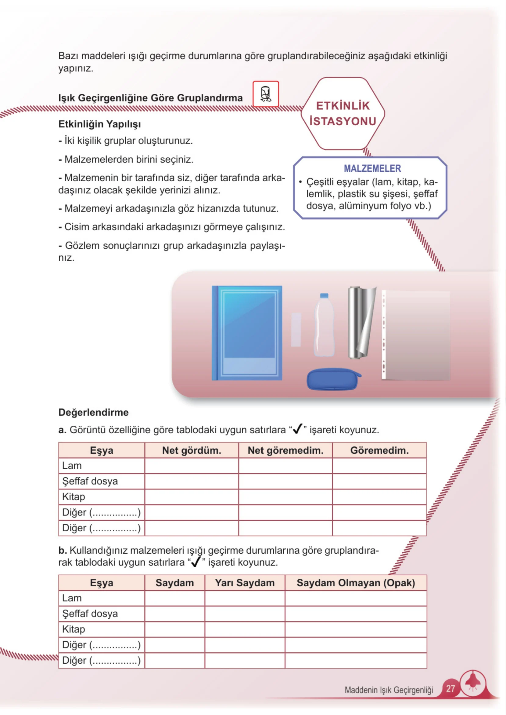 5. Sınıf Fen Bilimleri Ders Kitabı Cevapları Meb Yayınları 2. Kitap Sayfa 27