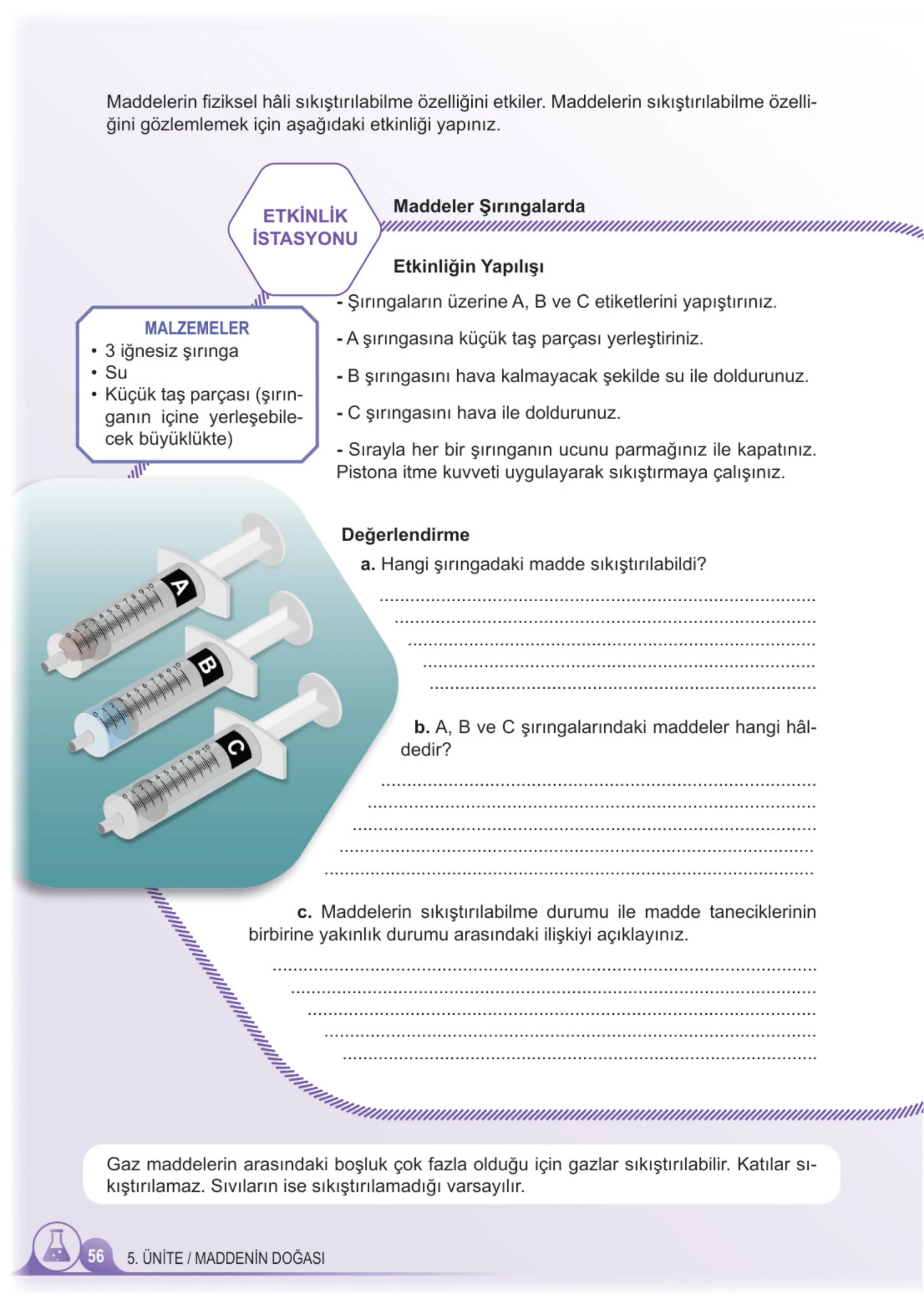 5. Sınıf Fen Bilimleri Ders Kitabı Cevapları Meb Yayınları 2. Kitap Sayfa 56