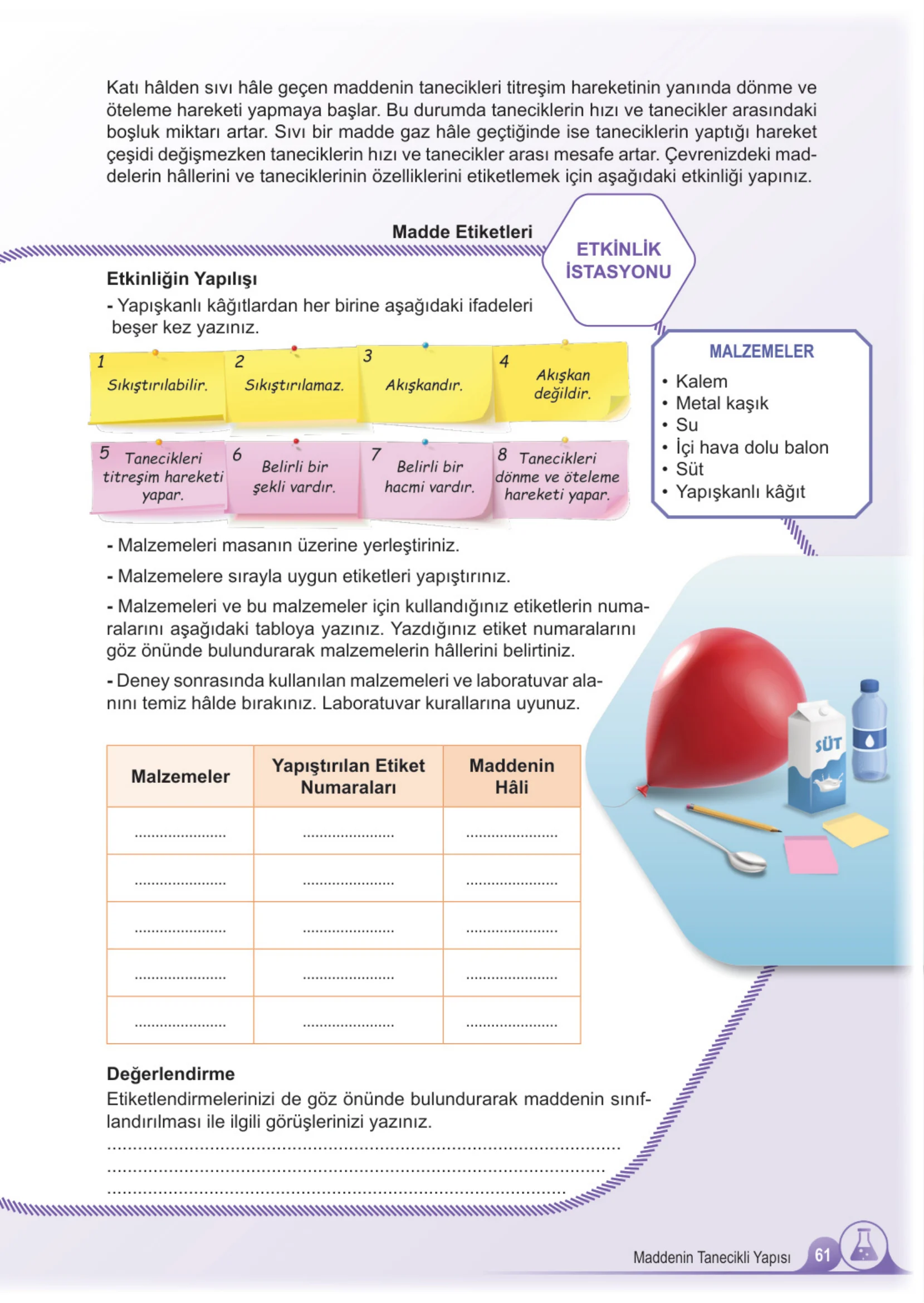 5. Sınıf Fen Bilimleri Ders Kitabı Cevapları Meb Yayınları 2. Kitap Sayfa 61