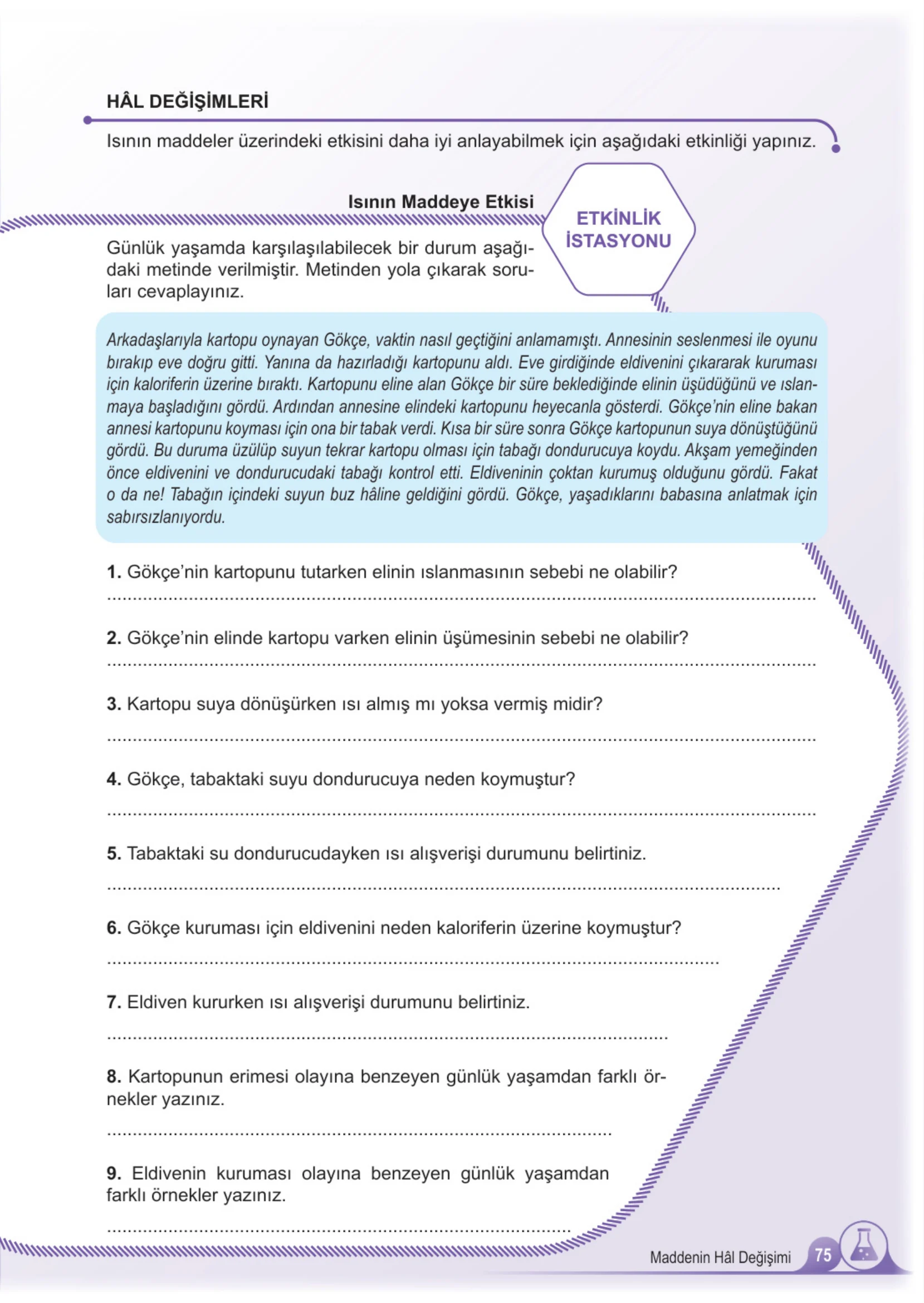 5. Sınıf Fen Bilimleri Ders Kitabı Cevapları Meb Yayınları 2. Kitap Sayfa 75