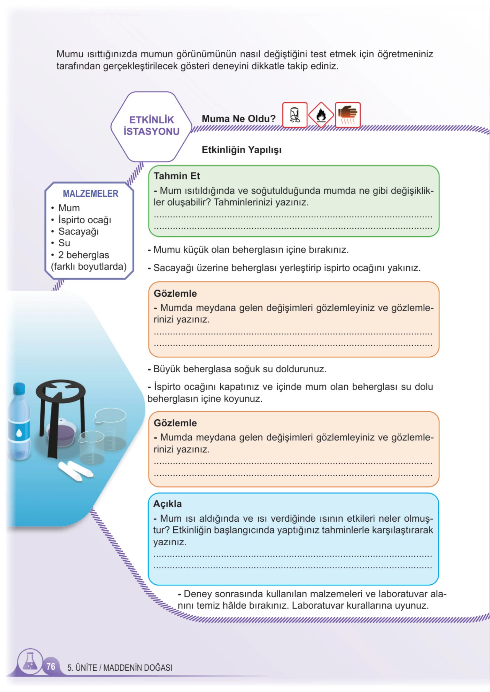 5. Sınıf Fen Bilimleri Ders Kitabı Cevapları Meb Yayınları 2. Kitap Sayfa 76