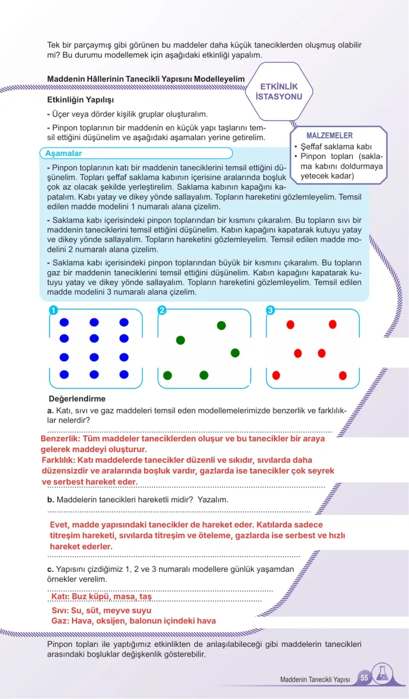 5. Sınıf Fen Bilimleri Ders Kitabı Cevapları Meb Yayınları 2. Kitap Sayfa 55 Çözüm Görseli