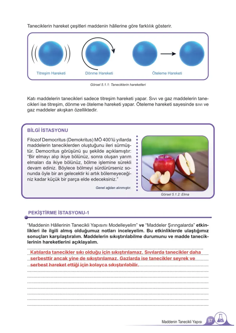 5. Sınıf Fen Bilimleri Ders Kitabı Cevapları Meb Yayınları 2. Kitap Sayfa 57 Çözüm Görseli
