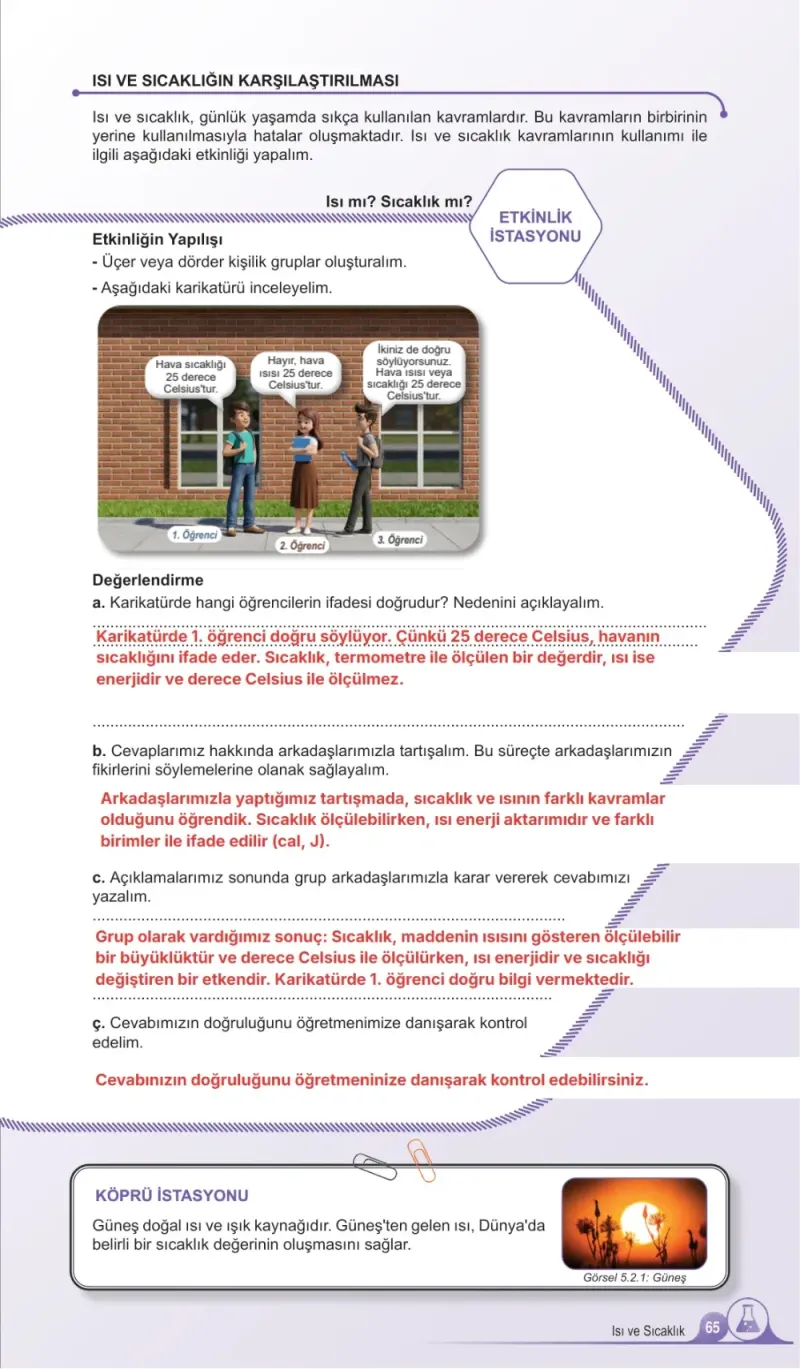 5. Sınıf Fen Bilimleri Ders Kitabı Cevapları Meb Yayınları 2. Kitap Sayfa 65 Çözüm Görseli