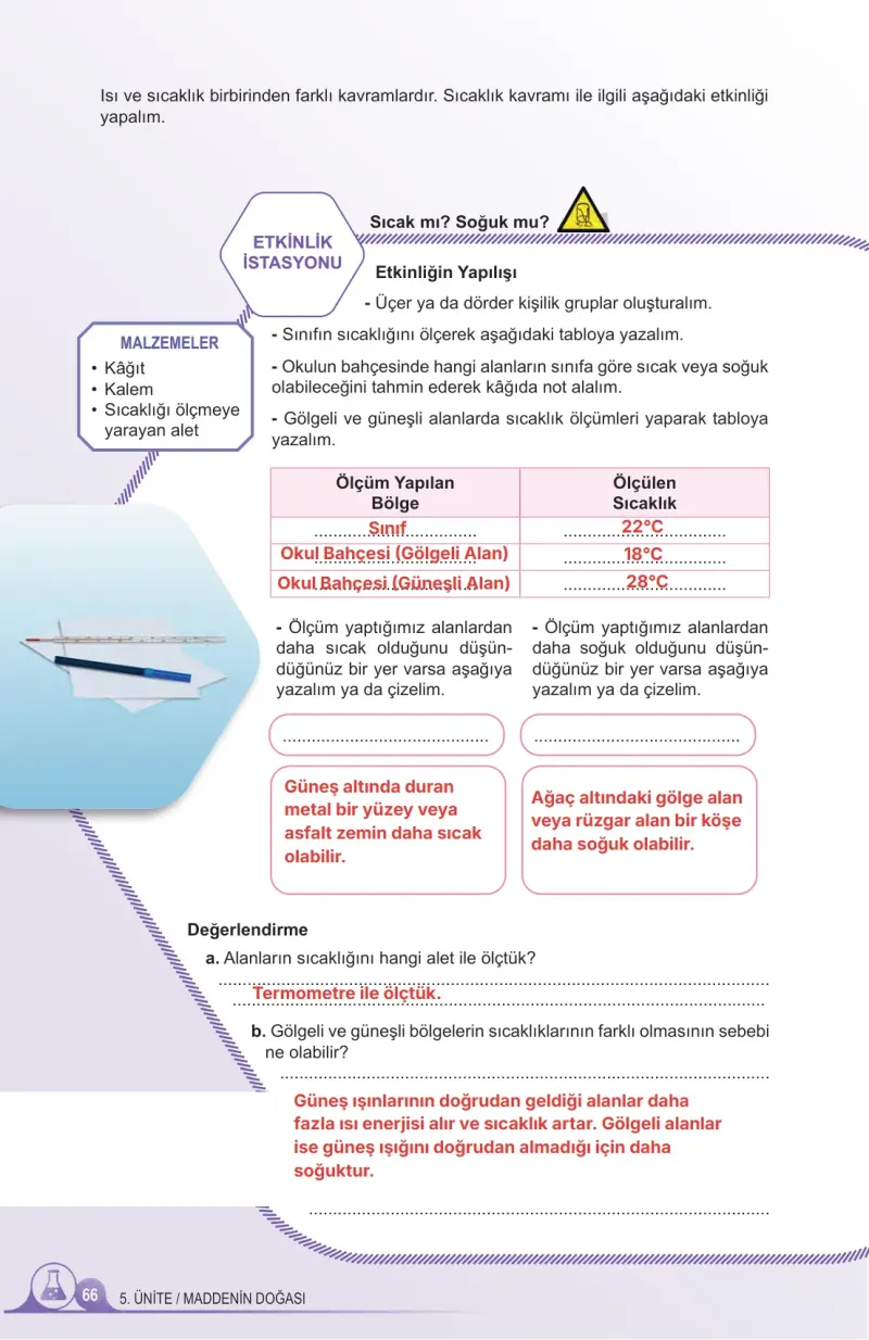 5. Sınıf Fen Bilimleri Ders Kitabı Cevapları Meb Yayınları 2. Kitap Sayfa 66 Çözüm Görseli