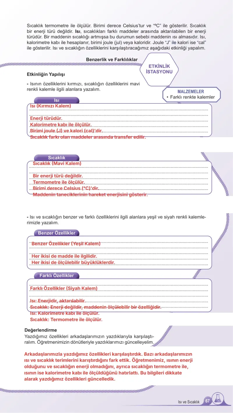 5. Sınıf Fen Bilimleri Ders Kitabı Cevapları Meb Yayınları 2. Kitap Sayfa 67 Çözüm Görseli