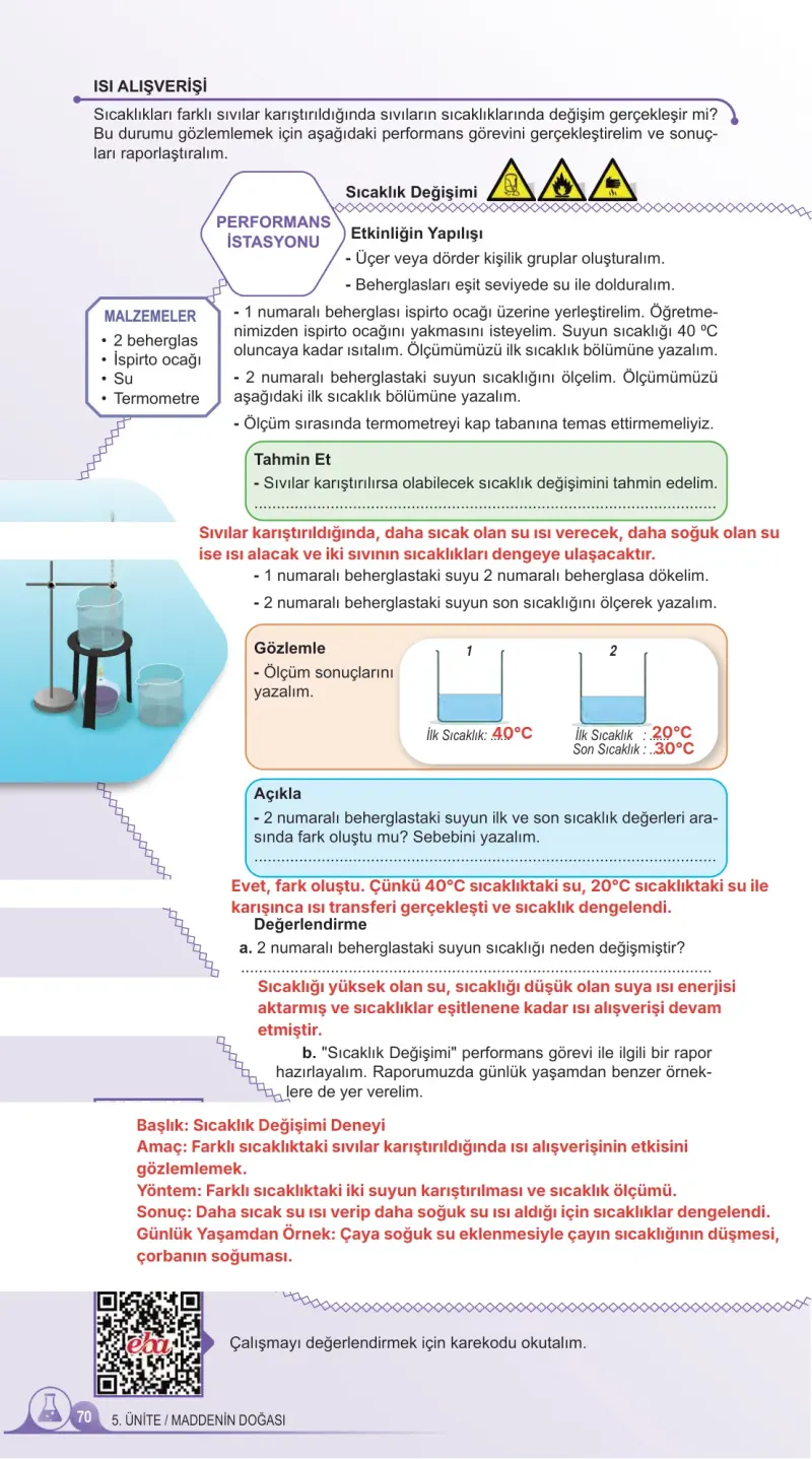 5. Sınıf Fen Bilimleri Ders Kitabı Cevapları Meb Yayınları 2. Kitap Sayfa 70 Çözüm Görseli