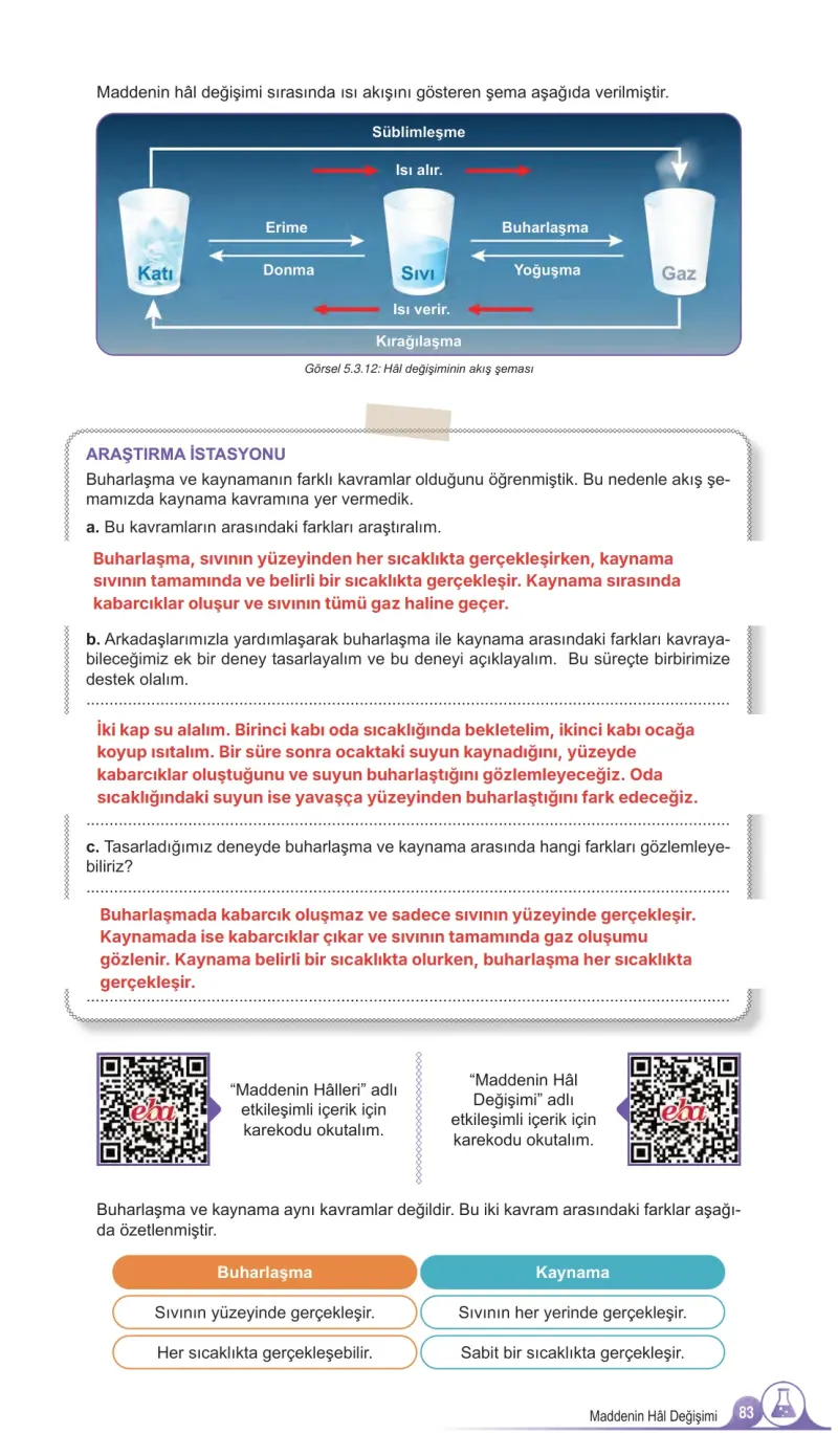5. Sınıf Fen Bilimleri Ders Kitabı Cevapları Meb Yayınları 2. Kitap Sayfa 83 Çözüm Görseli