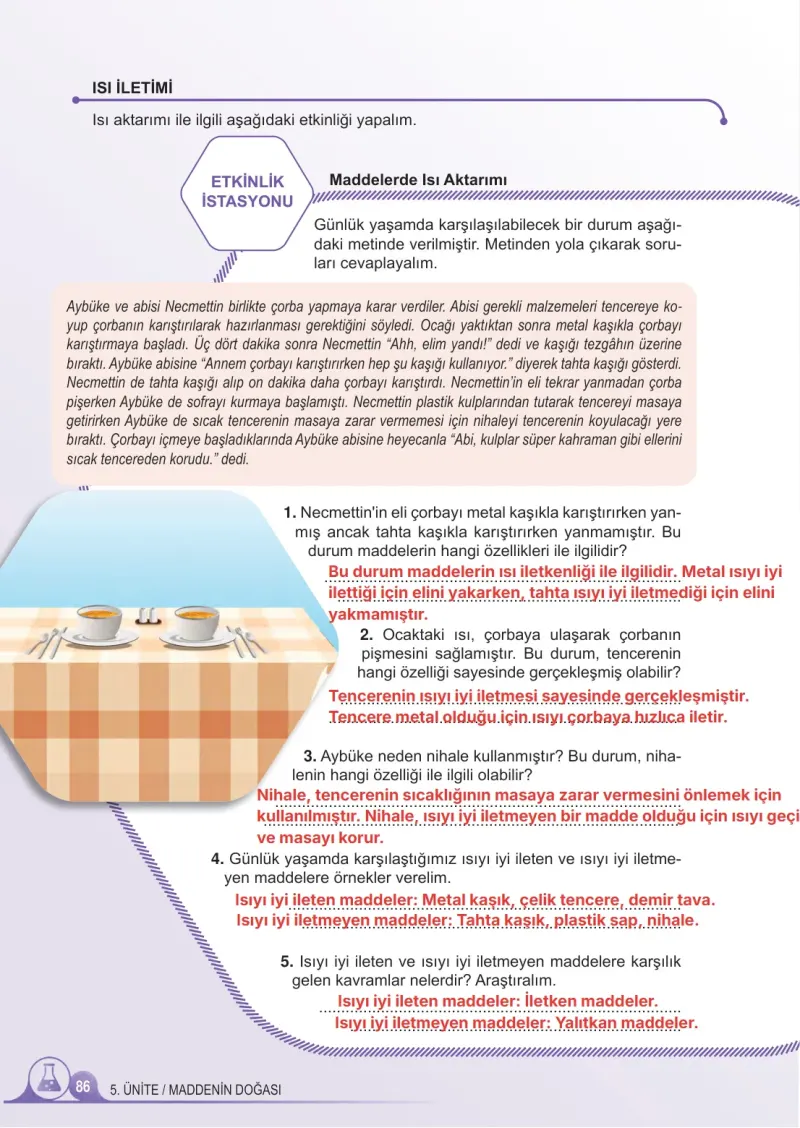 5. Sınıf Fen Bilimleri Ders Kitabı Cevapları Meb Yayınları 2. Kitap Sayfa 86 Çözüm Görseli