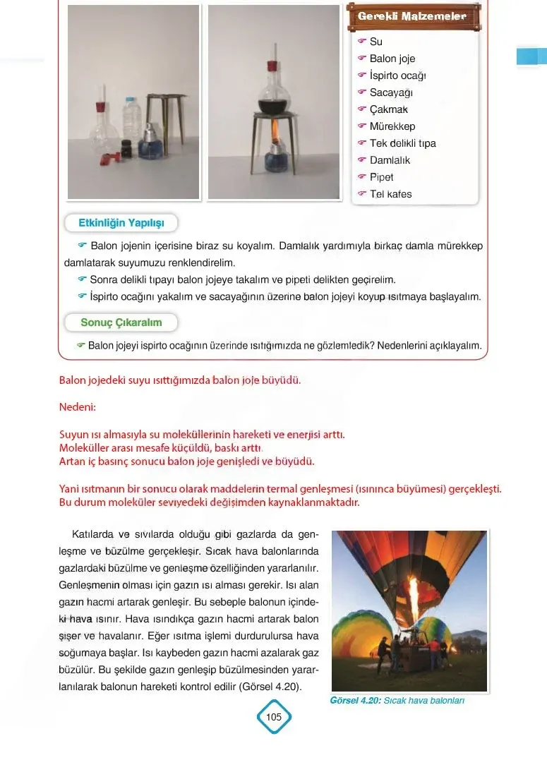 5. Sınıf Fen Bilimleri Ders Kitabı Cevapları SDR Dİkey Yayınları Sayfa 105 Çözüm Görseli
