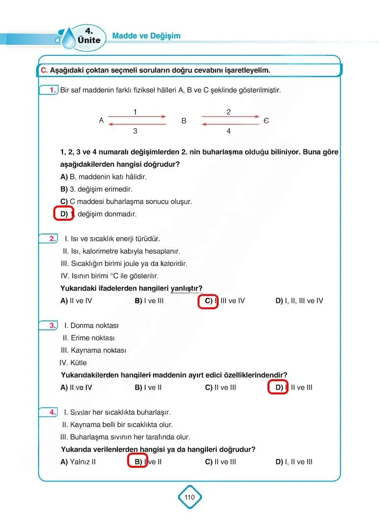 5. Sınıf Fen Bilimleri Ders Kitabı Cevapları SDR Dİkey Yayınları Sayfa 110 Çözüm Görseli