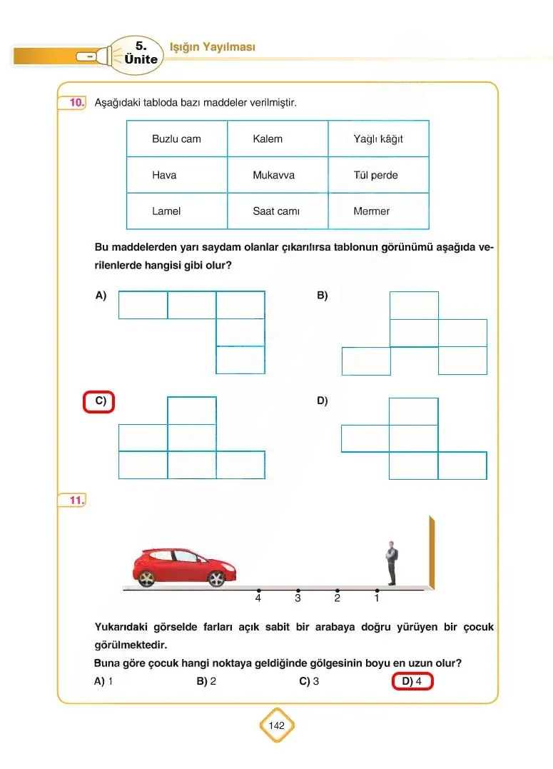 5. Sınıf Fen Bilimleri Ders Kitabı Cevapları SDR Dİkey Yayınları Sayfa 142 Çözüm Görseli