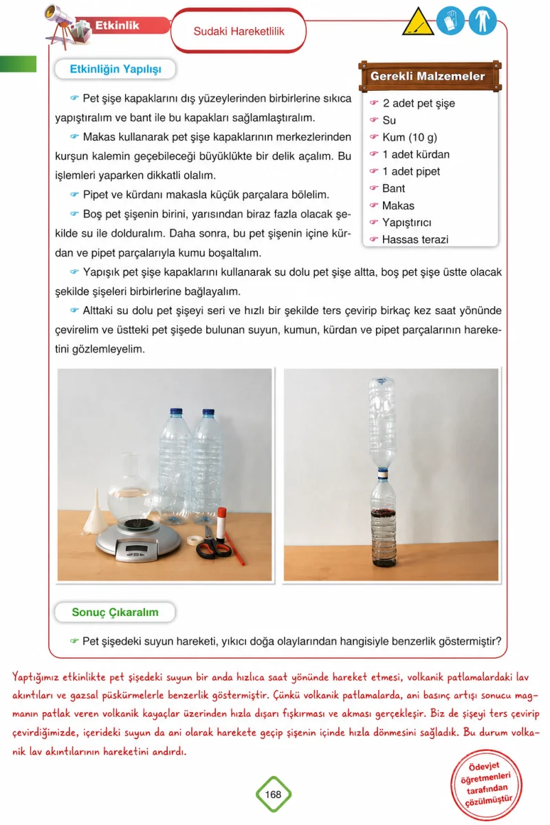5. Sınıf Fen Bilimleri Ders Kitabı Cevapları SDR Dİkey Yayınları Sayfa 168 Çözüm Görseli