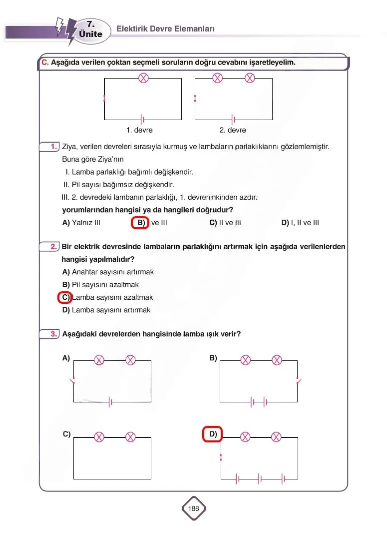 5. Sınıf Fen Bilimleri Ders Kitabı Cevapları SDR Dİkey Yayınları Sayfa 188 Çözüm Görseli