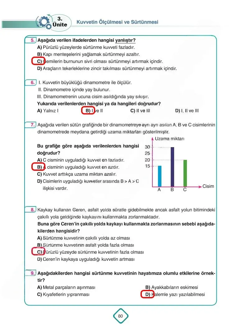 5. Sınıf Fen Bilimleri Ders Kitabı Cevapları SDR Dİkey Yayınları Sayfa 80 Çözüm Görseli