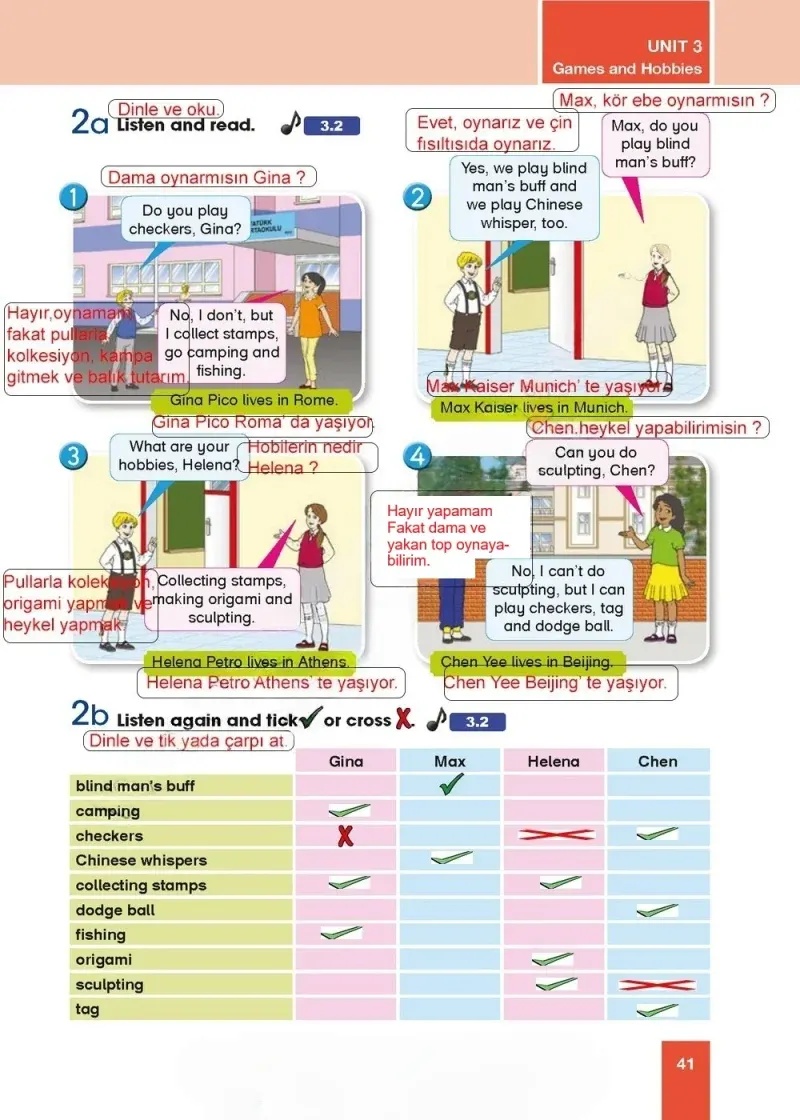 5. Sınıf İngilizce Ders Kitabı Cevapları Başaran Yayınları Sayfa 41 Çözüm Görseli
